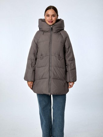 Пуховик женский стёганый с капюшоном