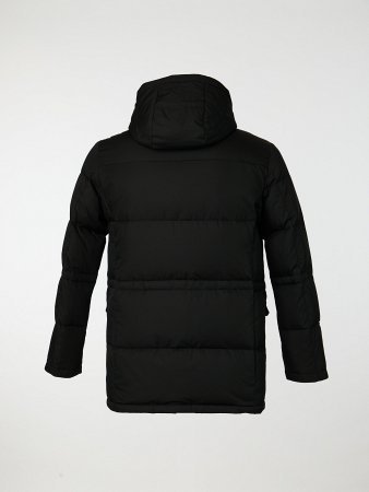 Удлиненный пуховик со съемным капюшоном