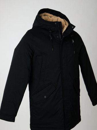 Пуховик мужской удлинённый с капюшоном