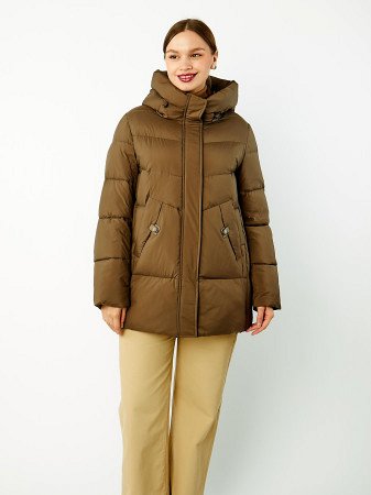 Пуховик женский стёганый с капюшоном