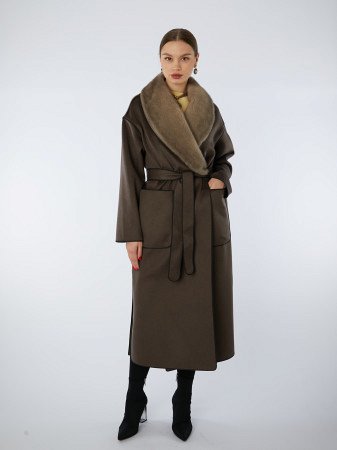 Двустороннее пальто со съемным мехом норки