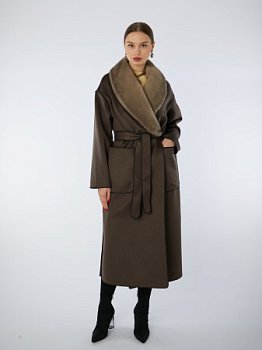 Двустороннее пальто со съемным мехом норки