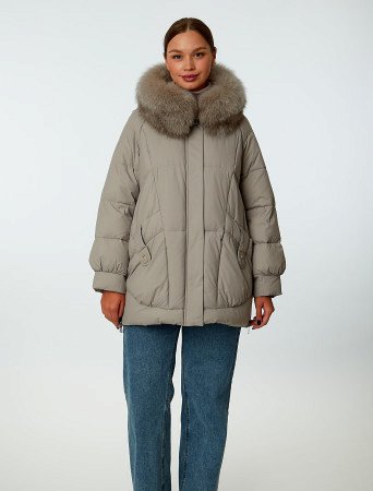 Пуховик стёганый с капюшоном