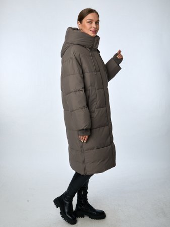 Пуховик женский стёганый с капюшоном