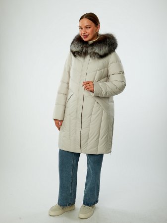 Пуховик женский стёганый с капюшоном