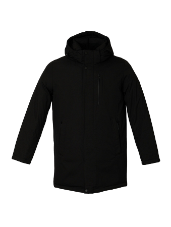 Пуховик мужской удлинённый с капюшоном