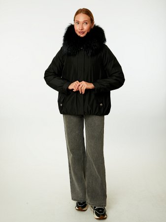 Пуховик женский укороченный с капюшоном