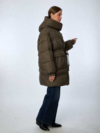 Пуховик женский стёганый с капюшоном