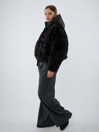 Двусторонняя шуба из меха козы