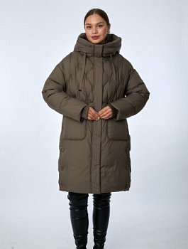 Пуховик женский стёганый с капюшоном