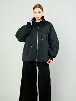 Утепленная куртка с трикотажным воротником 