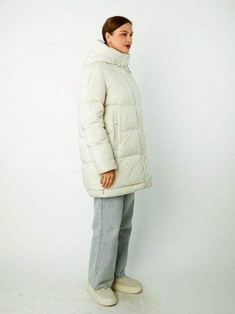 Пуховик женский стёганый с капюшоном