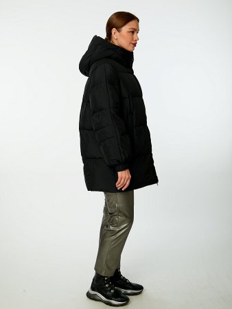 Пуховик женский стёганый с капюшоном