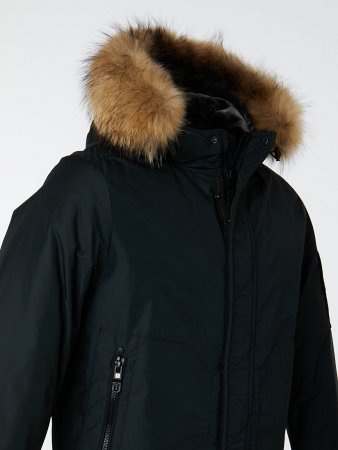 Пуховик укороченный с капюшоном