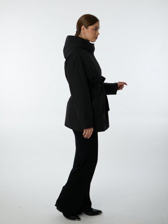 Утепленная куртка с капюшоном и поясом