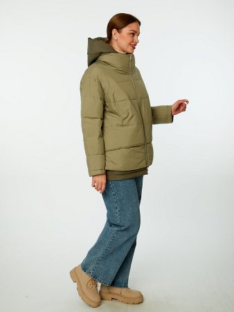 Пуховик женский стёганый с капюшоном