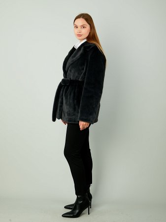 Шуба из эконорки с поясом