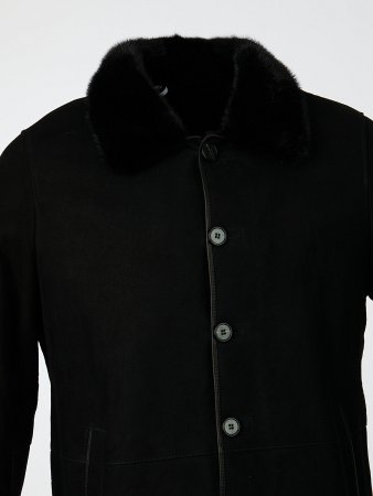 Дубленка из овчины с отделкой норкой