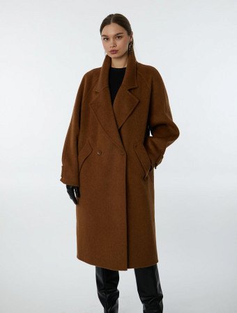 Пальто из натуральной шерсти без подклада