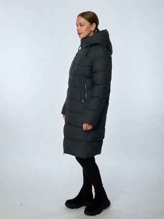 Пуховик женский стёганый с капюшоном 