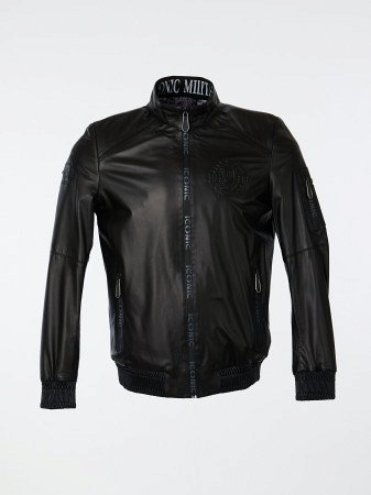 Куртка-бомбер с трикотажной отделкой