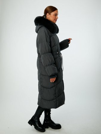 Пуховик женский удлинённый с капюшоном