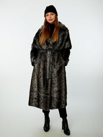 Длинная шуба из экомеха
