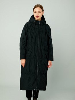 Пальто удлинённое с капюшоном