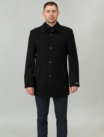 Пальто из шерсти укороченное с отложным воротником