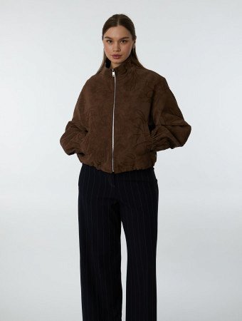 Куртка из экозамши с вышивкой