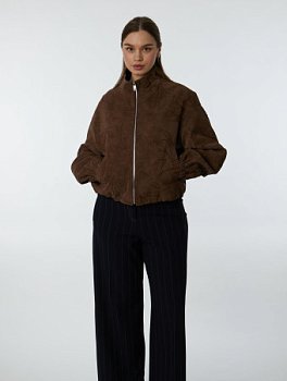 Куртка из экозамши с вышивкой