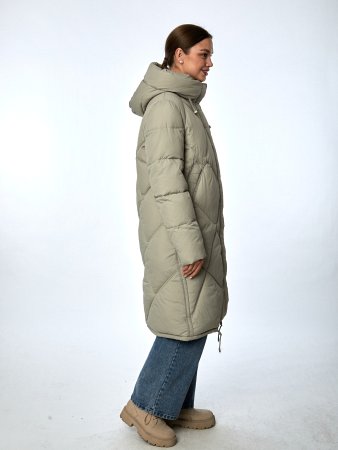 Пуховик женский с капюшоном стёганый