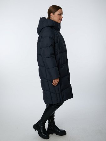 Пуховик женский с капюшоном удлинённый
