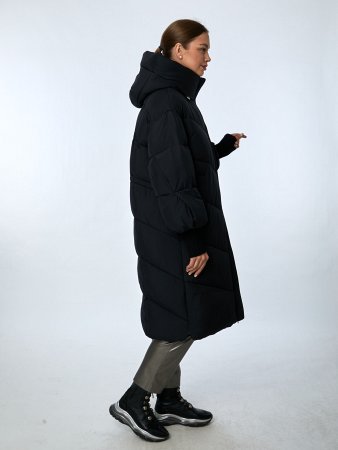 Пуховик женский с капюшоном удлинённый
