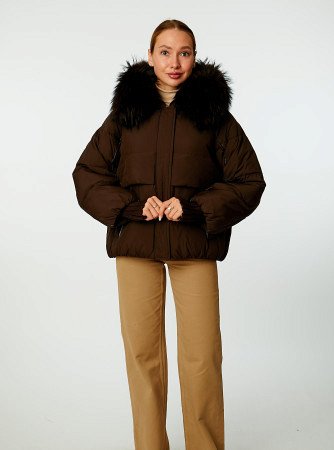 Пуховик женский стёганый с капюшоном