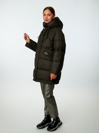 Пуховик женский стёганый с капюшоном