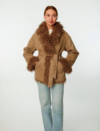 Двусторонняя экодубленка с англ.воротником
