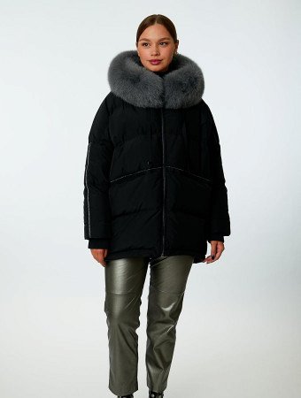 Пуховик женский стёганый с капюшоном