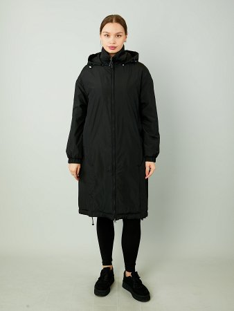Пальто женское стёганое с капюшоном