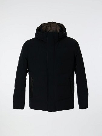 Укороченный мужской пуховик с капюшоном