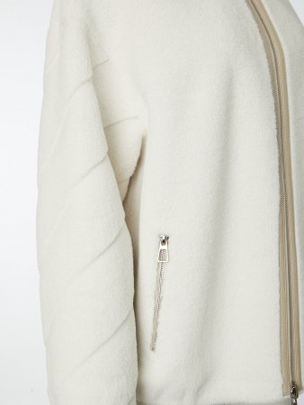 Укороченная экодубленка с воротником-стойка