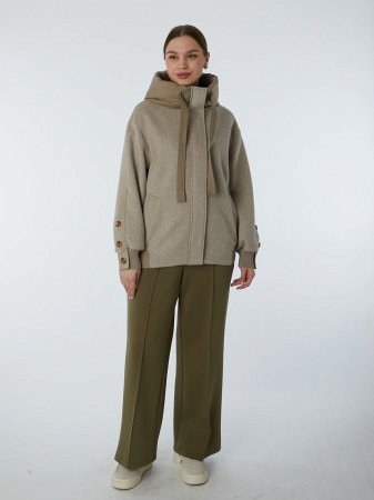 Драповая куртка с капюшоном