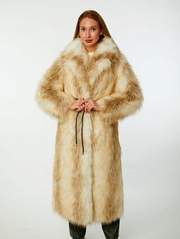 Длинная шуба из экомеха