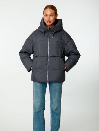 Пуховик женский стёганый с капюшоном
