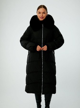 Пуховик женский удлинённый с капюшоном