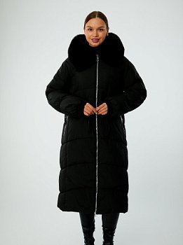 Пуховик женский удлинённый с капюшоном