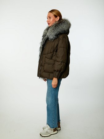 Пуховик женский стёганый с капюшоном