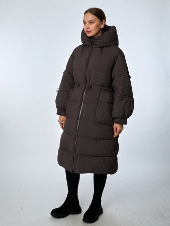 Пуховик женский удлинённый с капюшоном