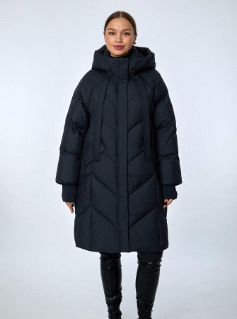 Пуховик женский стёганый с капюшоном 