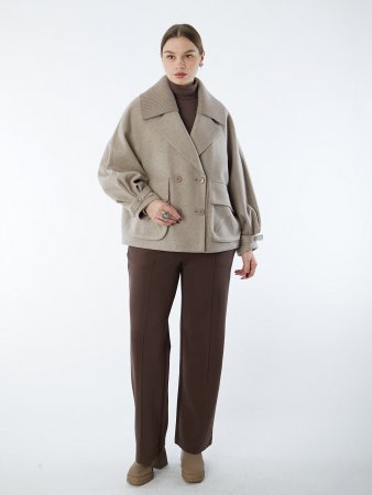 Укороченное пальто из полушерстяной ткани